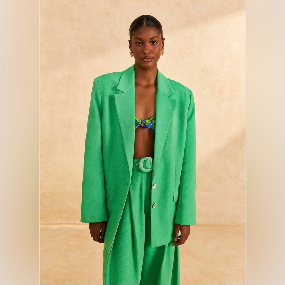 Farm Rio Bright Green Blazer